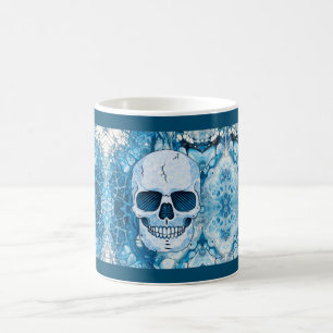 Cooler blauer Totenkopf Kaffeetasse