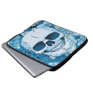 Cooler blauer Totenkopf Laptopschutzhülle
