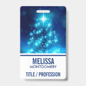 Cooler Blauer Weihnachtsbaum mit glänzenden Lichte Ausweis (Rückseite)