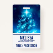 Cooler Blauer Weihnachtsbaum mit glänzenden Lichte Ausweis (Vorderseite)