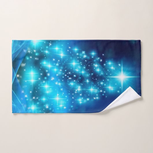 Cooler Blauer Weihnachtsbaum mit glänzenden Lichte Badhandtuch Set (Handtuch)