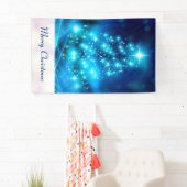 Cooler Blauer Weihnachtsbaum mit glänzenden Lichte Banner (Insitu)