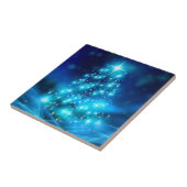 Cooler Blauer Weihnachtsbaum mit glänzenden Lichte Fliese (Seite)
