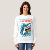 Cooler Blauhai für Kicks Sweatshirt (Vorne ganz)