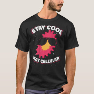 Cooler, Bleibe Handy-Backprint-Biologielehrer T-Shirt