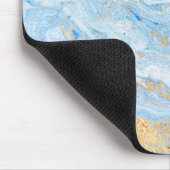 Cooler Blue Marble Gold Glitzer Mousepad (Ecke)