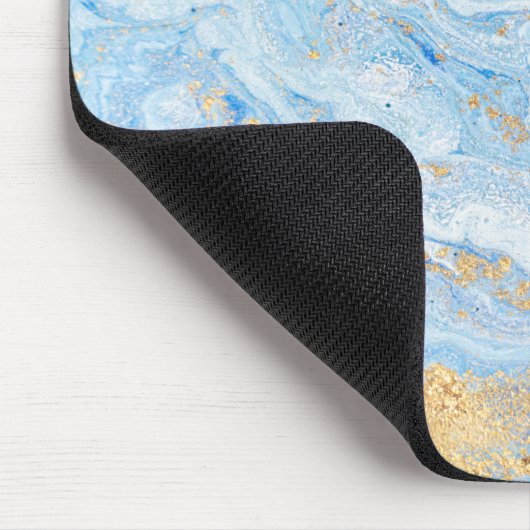 Cooler Blue Marble Gold Glitzer Mousepad (Ecke)
