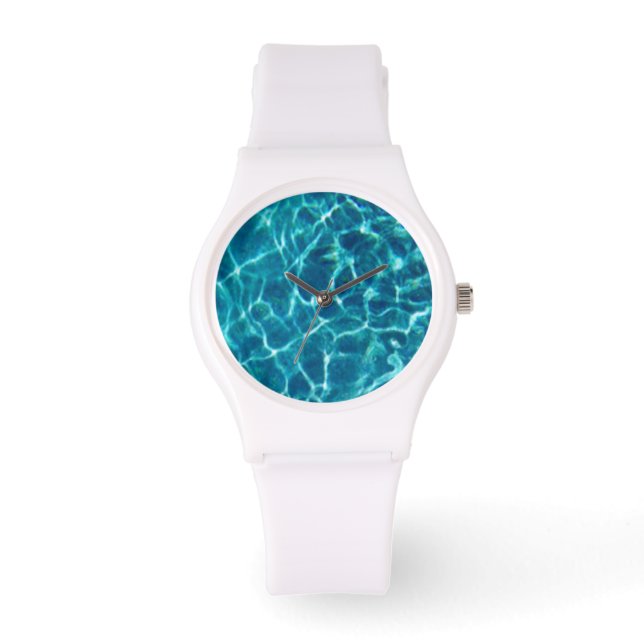 Cooler Blue Pool Wasserwache Armbanduhr (Vorderseite)