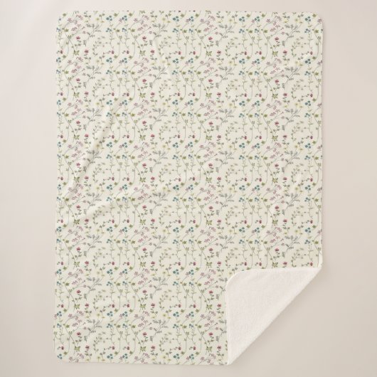 Cooler Blumenfrühling, Hauswärmenspende Sherpadecke (Vorderseite)