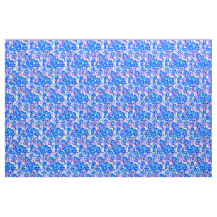 Cooler Blumenlook blau Stoff