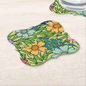 Cooler Blumenmuster-SPRING-Papier-Untersetzer Untersetzer (angewinkelt)