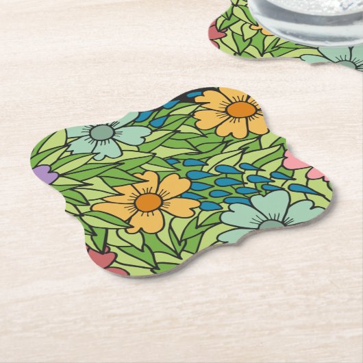 Cooler Blumenmuster-SPRING-Papier-Untersetzer Untersetzer (angewinkelt)