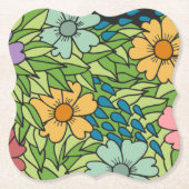 Cooler Blumenmuster-SPRING-Papier-Untersetzer Untersetzer (Vorderseite)