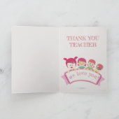 Cooler Blumenrosa-Teacher-Zitat Dankeskarte (Innenseite)