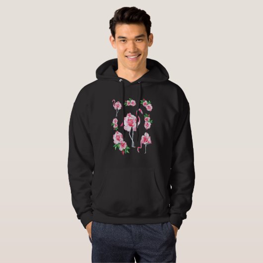 Cooler Blumensommer Pink Flamingo Novelty Graphic Hoodie (Vorne ganz)