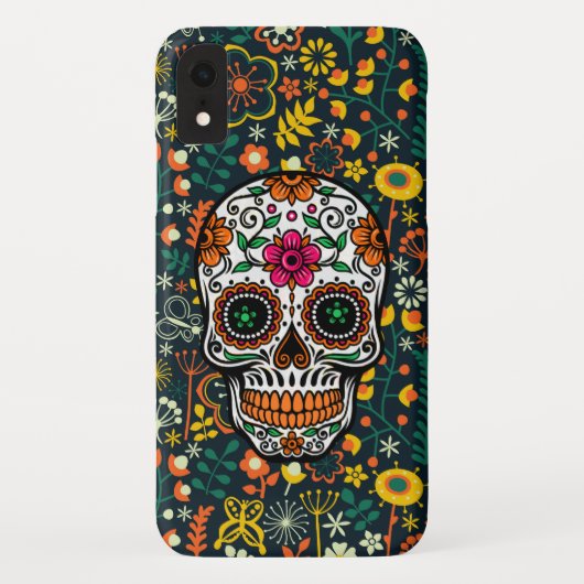 Cooler Blumenzucker Schädel Case-Mate iPhone Hülle (Rückseite)
