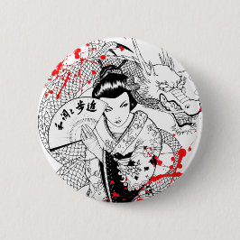 Cooler Blut-Spritzer Geisha mit Button