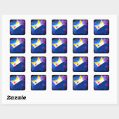 Cooler Bonaire Flag Star Quadratischer Aufkleber (Blatt)