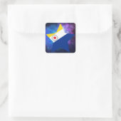 Cooler Bonaire Flag Star Quadratischer Aufkleber (Tasche)