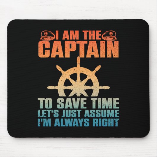 Cooler Bootschkapitän für Männer Frauen Bootfahren Mousepad (Vorne)