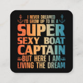 Cooler Bootsmann für Männer - Sail Pontoon Boati Quadratische Visitenkarte (Rückseite)