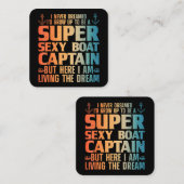 Cooler Bootsmann für Männer - Sail Pontoon Boati Quadratische Visitenkarte (Vorne/Hinten)