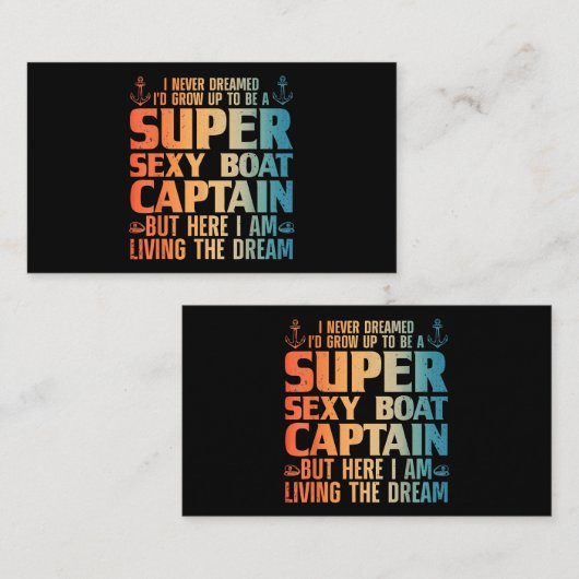 Cooler Bootsmann für Männer - Sail Pontoon Boati Visitenkarte (Vorne/Hinten)