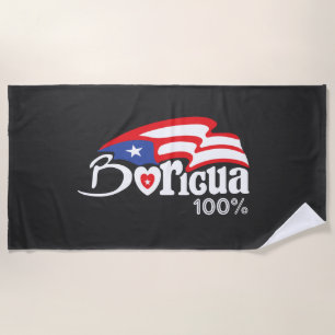 Cooler Boricua 100% Puerto-Rico-Flaggen Strandtuch
