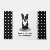 Cooler Boston Terrier Dog (schwarz) mit Sonnenbril Fußmatte (Vorderseite)