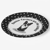 Cooler Boston Terrier Dog (schwarz) mit Sonnenbril Pappteller (Schrägansicht)