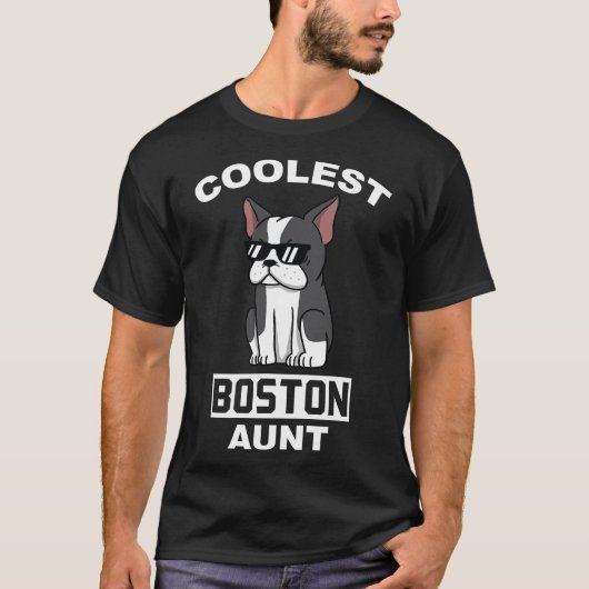 Cooler Boston Terrier Tante Funny Dog T-Shirt (Vorderseite)