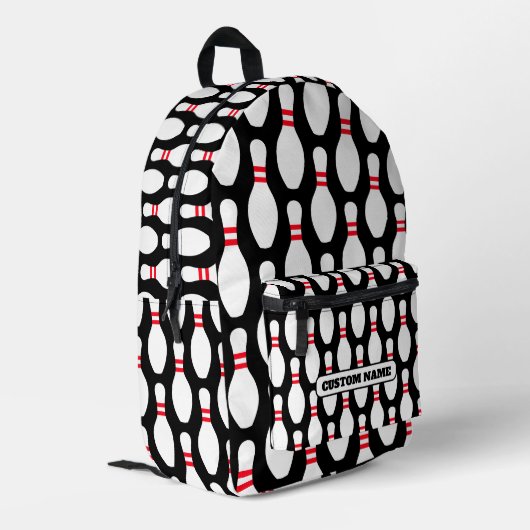 Cooler Bowling Button Muster-Rucksack mit individu Bedruckter Rucksack (Rückseitige Ecke links)
