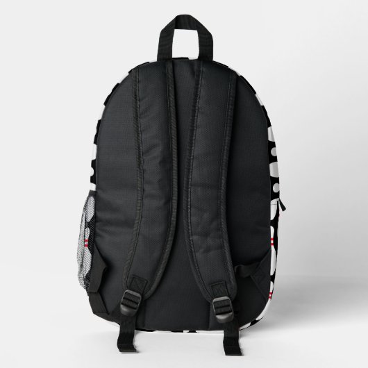Cooler Bowling Button Muster-Rucksack mit individu Bedruckter Rucksack (Rückseite)
