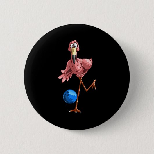 Cooler Bowling Flamingo Fun Shorebirds Lover Playe Button (Vorderseite)