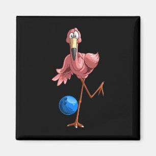 Cooler Bowling Flamingo Funny Shorebirds Lover Pla Magnet