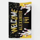 Cooler Bowling Schwarz-Gelb-Strick Party Empfang Banner (Vertikal)