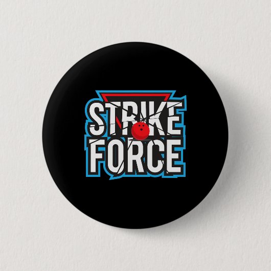 Cooler Bowling Strike Force Bowling Fan Bowling Te Button (Vorderseite)
