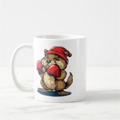 Cooler Boxbiber mit Handschuhen für einen Knockout Kaffeetasse (Links)
