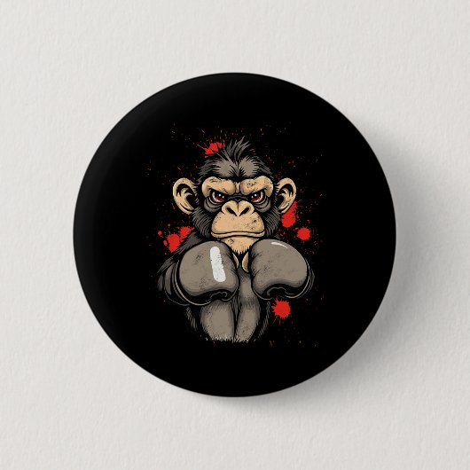 Cooler Boxmonkey - Kostüm Button (Vorderseite)
