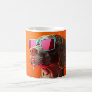 Cooler Bracco italiano-Hund mit Sonnenbrille Kaffeetasse