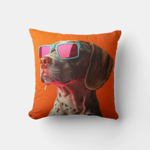 Cooler Bracco-Italiano-Hund mit Sonnenbrille Kissen