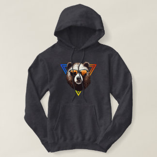 Cooler brauner Bär mit Sonnenbrille Fun Hoodie