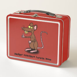 Cooler brauner Cartoon Lunchbox. Metall Brotdose