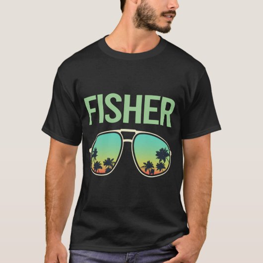 Cooler Brillenträger Fischer T-Shirt (Vorderseite)