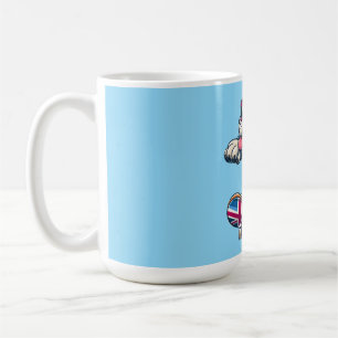 Cooler britischer Bulldog auf Skateboard Kaffeetasse
