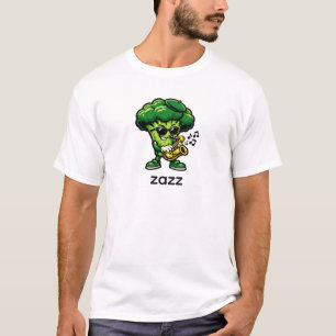 Cooler Brokkoli Saxophon spielend   Lustiger Jazz  T-Shirt