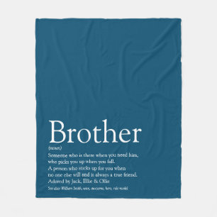 Cooler Brother Definition Zitat Moderner Blauer Sp Fleecedecke