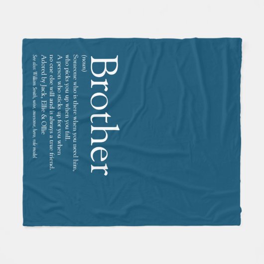 Cooler Brother Definition Zitat Moderner Blauer Sp Fleecedecke (Vorderseite (Horizontal))