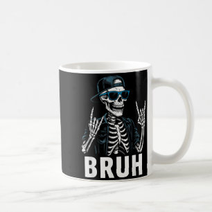 Cooler Bruh-Skelett-Rock beim Halloween-Männer-Tee Kaffeetasse
