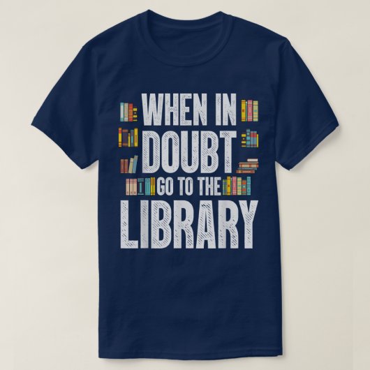 Cooler Buchleser Männer Frauen Bibliothek Themed B T-Shirt (Design vorne)